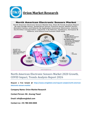 North American Electronic Sensors Market 2020 Growth, COVID Impact, Trends Analysis Report 2026