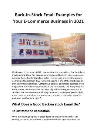 Back-In-Stock Email Examples for Your E-Commerce Business in 2021