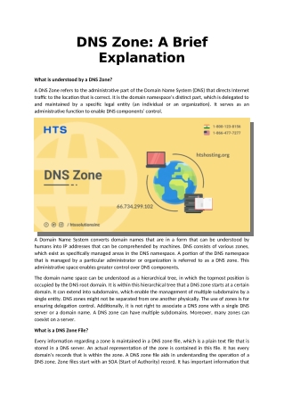 DNS Zone: A Brief Explanation