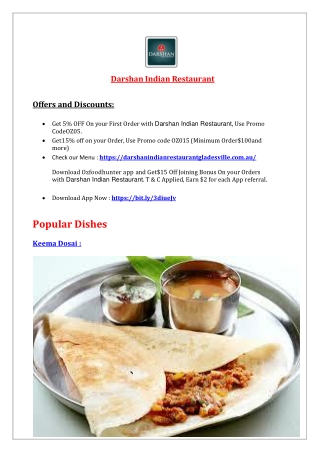 Darshan Indian Restaurant - 5% Off - Takeaway Gladesville, NSW