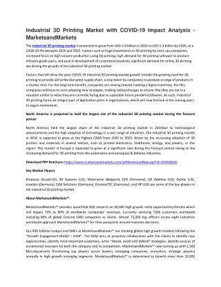 Industrial 3D Printing Market