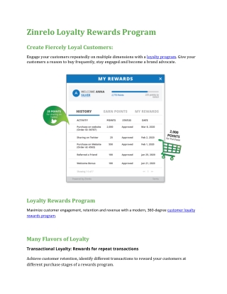 Zinrelo Loyalty Rewards Program - Customer Rewards Program