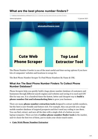 What are the best phone number extractor tools?