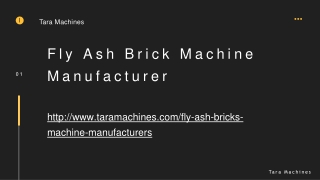 Fly Ash Bricks Making Machine -Tara Machines