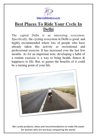 Best Places To Ride Your Cycle In Delhi