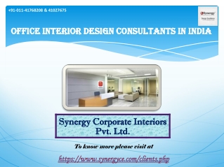 Best Office Interior Design Consultants In India