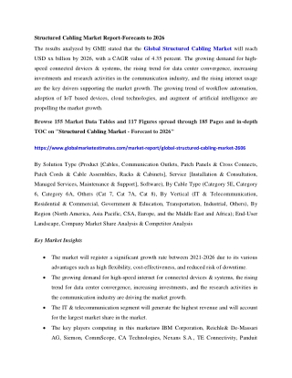 Global Structured Cabling Market Research Report