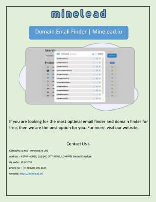 Domain Email Finder | Minelead.io