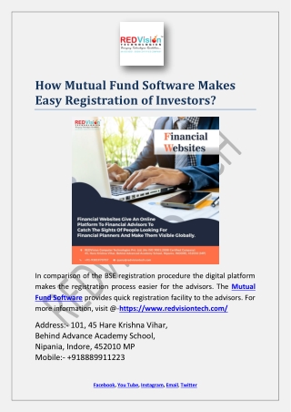 How Mutual Fund Software Makes Easy Registration of Investors?