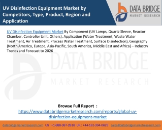UV Disinfection Equipment Market by Competitors, Type, Product, Region and Application