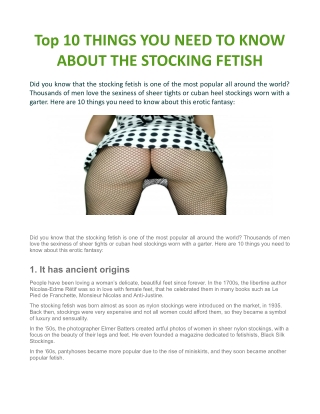 Top 10 Things You Need to About the Stocking Fetish