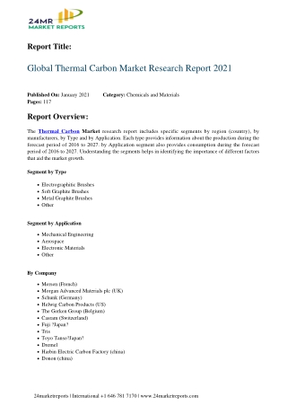 Thermal Carbon Market research report 2021