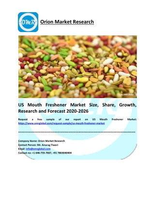 US Mouth Freshener Market Growth, Size, Share and Forecast 2020-2026