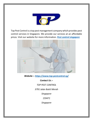 Pest Control Services in Singapore