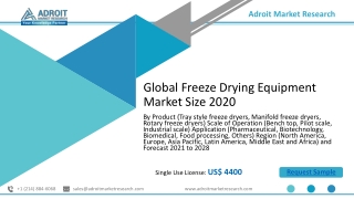 Freeze Drying Equipment Market 2021 Analysis, Size, Share, Growth, Trends, Application, Types, and Upcoming Opportunitie