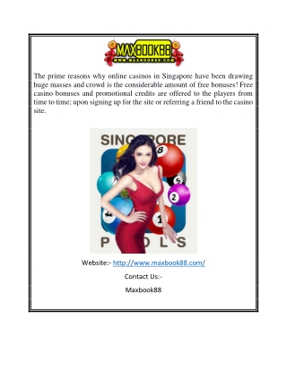 Trusted Singapore Online Casino | Maxbook88.com