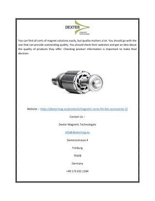 Online Magnetic Core Material | Dexter Magnetic Technologies