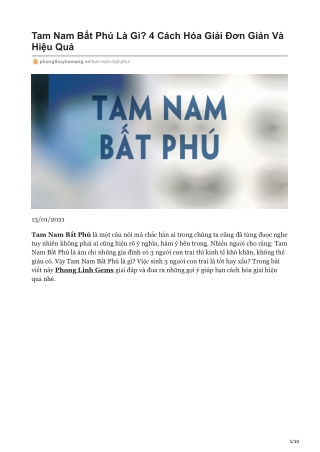 Tam Nam Bất Phú Là Gì? 4 Cách Hóa Giải Đơn Giản Và Hiệu Quả