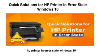 Quick Solutions for HP Printer in Error State Windows 10