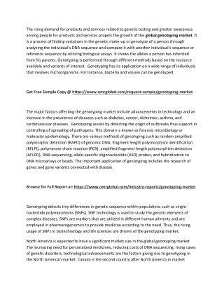 Global Genotyping Market  Size, Segmentation, Share, Forecast, Analysis, Industry Report to 2019-2025
