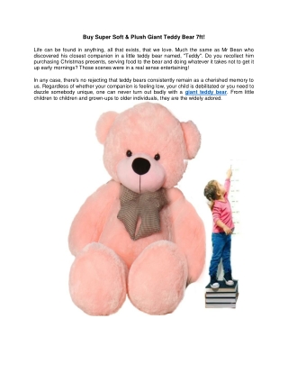 Buy Super Soft Giant Teddy Bear At Lowest prices