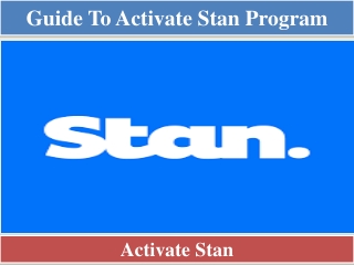 Guide to activate stan program