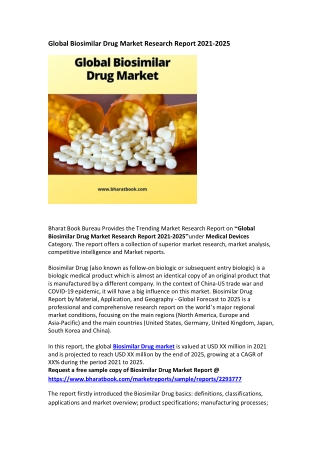 Global Biosimilar Drug Market Research Report 2021-2025