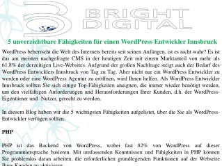 5 unverzichtbare Fähigkeiten für einen WordPress Entwickler Innsbruck