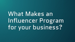 What Makes an Influencer Program for your business?
