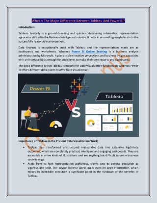 What Is The Major Difference Between Tableau And Power BI?