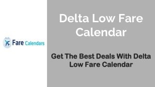 Delta Low Fare Calendar