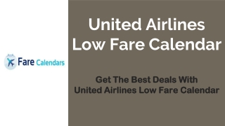 United Airlines Low Fare Calendar