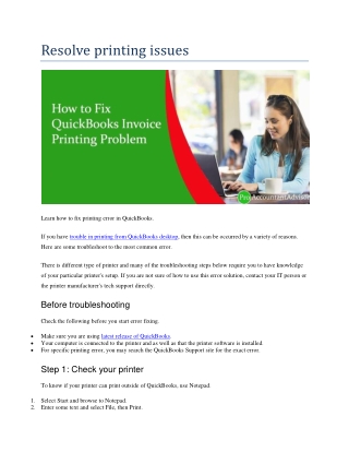 Resolve printing issues in QuickBooks
