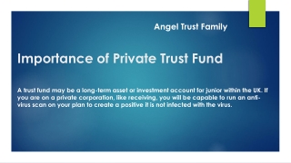 Importance of Private Trust Fund