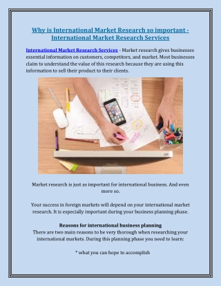 Why is International Market Research so important - International Market Research Services