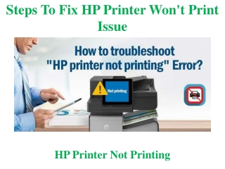 Steps To Fix HP Printer won't Print Issue