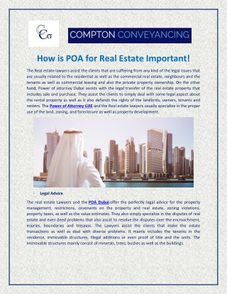 How Power of Attorney UAE is important for Real Estate