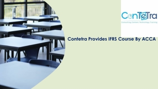 Contetra Provides ACCA IFRS Course Online