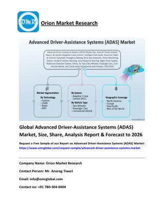 Global Advanced Driver-Assistance Systems (ADAS) Market Size | COVID-19 Impact Analysis | Forecast to 2026