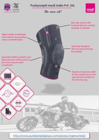 Genumedi® - Knee support with patella silicone ring -Pushpanjali medi India Pvt Ltd