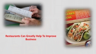 Restaurants Can Greatly Help To Improve Business