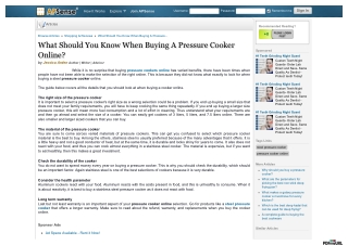 What Should You Know When Buying A Pressure Cooker Online?