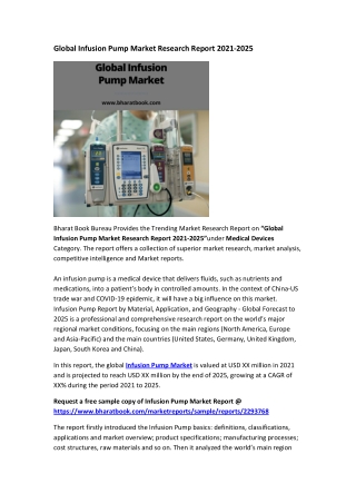 Global Infusion Pump Market Research Report 2021-2025