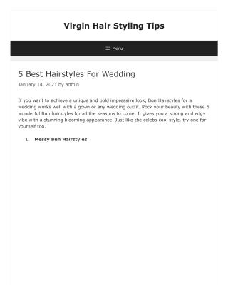 5 Best Hairstyles For Wedding