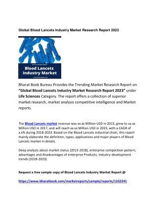 Global Blood Lancets Industry Market Forecast: 2023