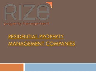 Residential Property Management Companies