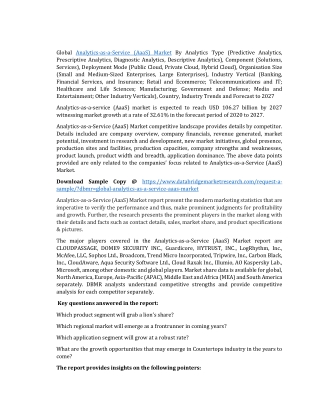 Analytics-as-a-Service (AaaS) Market Size, Trends, Growth - Forecast 2027