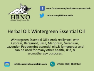 Herbal Oil: Wintergreen Essential Oil