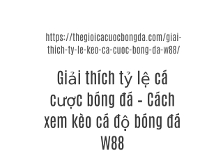 Giải thích tỷ lệ cá cược bóng đá – Cách xem kèo cá độ bóng đá W88