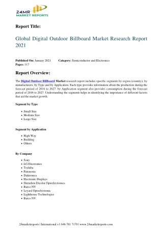 Digital Outdoor Billboard Market Research Report 2021